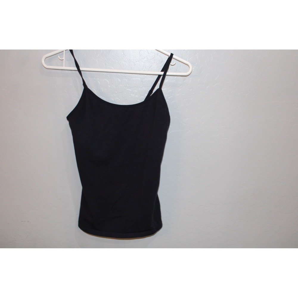 Active Basic Womens Small Black Cami Spaghetti Strap Adjustable Tank Top Layer